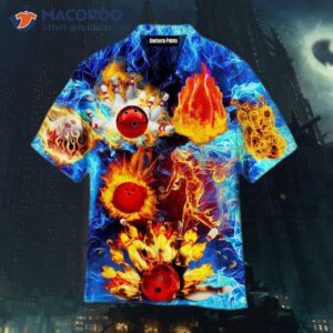 fiery bowling ball hawaiian shirts 0