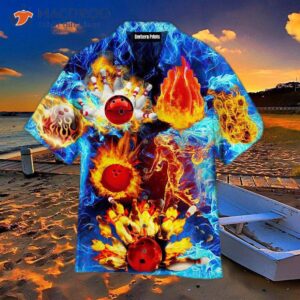 fiery bowling ball hawaiian shirts 1