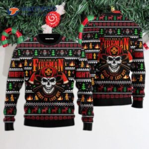 Firefighter Man’s Ugly Christmas Sweater