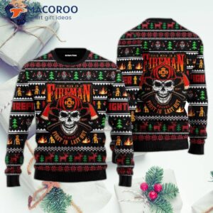 Firefighter Man Ugly Christmas Sweater