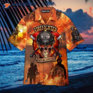 Firefighter Skull Hawaiian Shirts