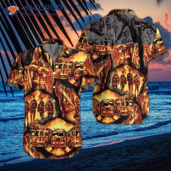 Firefighter Symbol On Fire Hawaiian Shirts