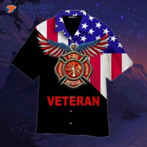 Firefighter Veteran American Eagle Hawaiian-style Shirt
