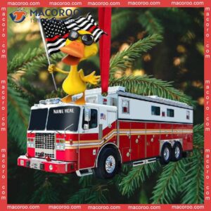 Firefighting Duck Custom-shaped Name Christmas Acrylic Ornament
