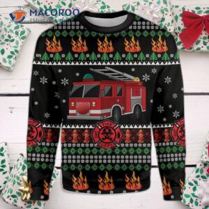 Firetruck Merry Christmas Ugly Sweater
