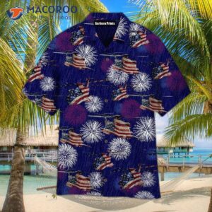 Fireworks Of The Fourth July, American Flag, Independence, Patriotic Hawaiian Shirt