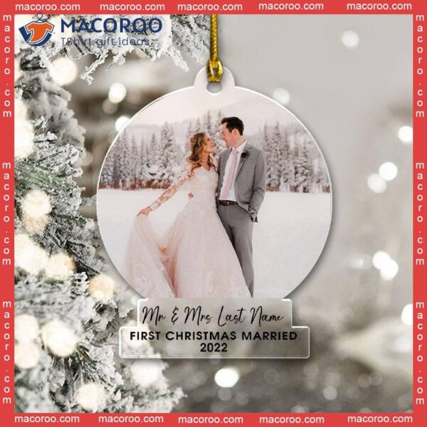 First Christmas Married Custom-shaped Photo Acrylic Ornament