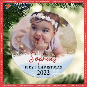 First Christmas Photo Ceramic Ornament