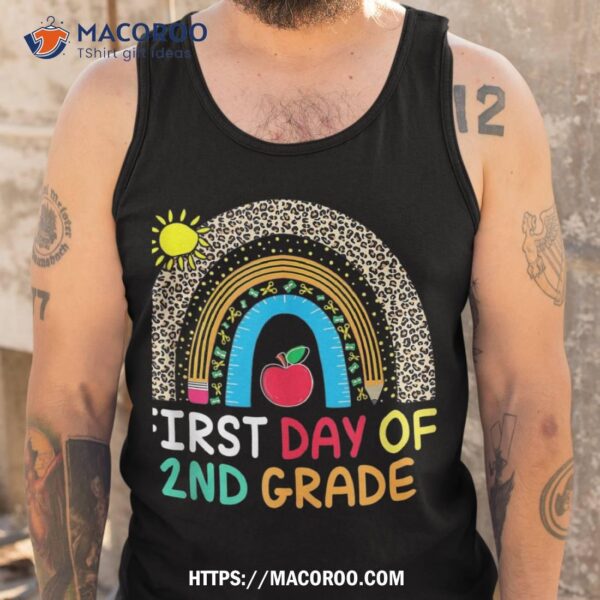 First Day Of 2nd Grade Rainbow Team Second Grade Teacher Kid Shirt