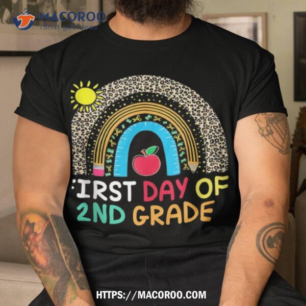 First Day Of 2nd Grade Rainbow Team Second Grade Teacher Kid Shirt