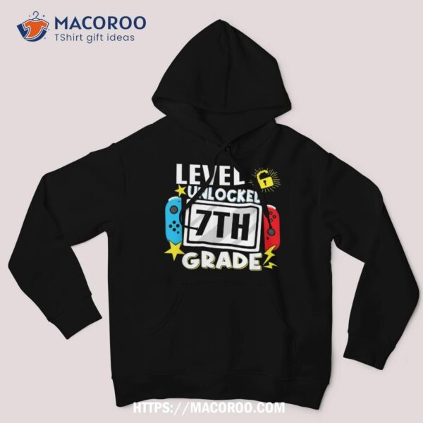 First Day Of 7th Grade Level Unlocked Game Back To School Shirt
