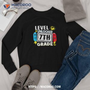 first day of 7th grade level unlocked game back to school shirt sweatshirt