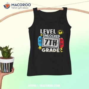 first day of 7th grade level unlocked game back to school shirt tank top