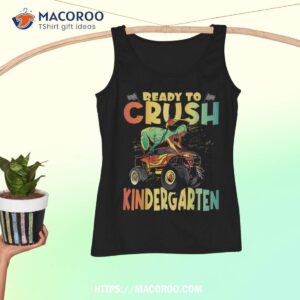 first day of kindergarten monster truck trex shirt tank top