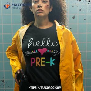 first day of pre k hello back to school teacher shirt tshirt 2