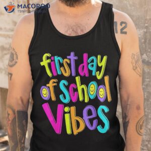 first day of school vibes funny happy face back to shirt tank top