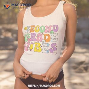 first day of second grade vibes back to school retro groovy shirt tank top 1