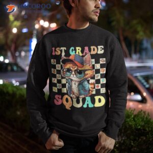 first grade squad back to school 1st cute cat girls shirt sweatshirt