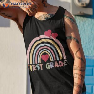 first grade teacher student rainbow back to school shirt tank top 1