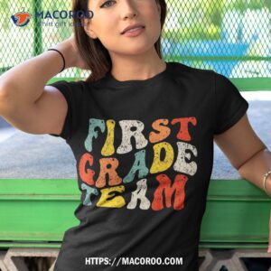 first grade team teacher student boys kids back to school shirt tshirt 1