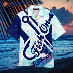 fish on hook blue hawaiian shirts 1