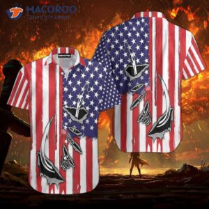 fishhook american flag hawaiian shirts 0