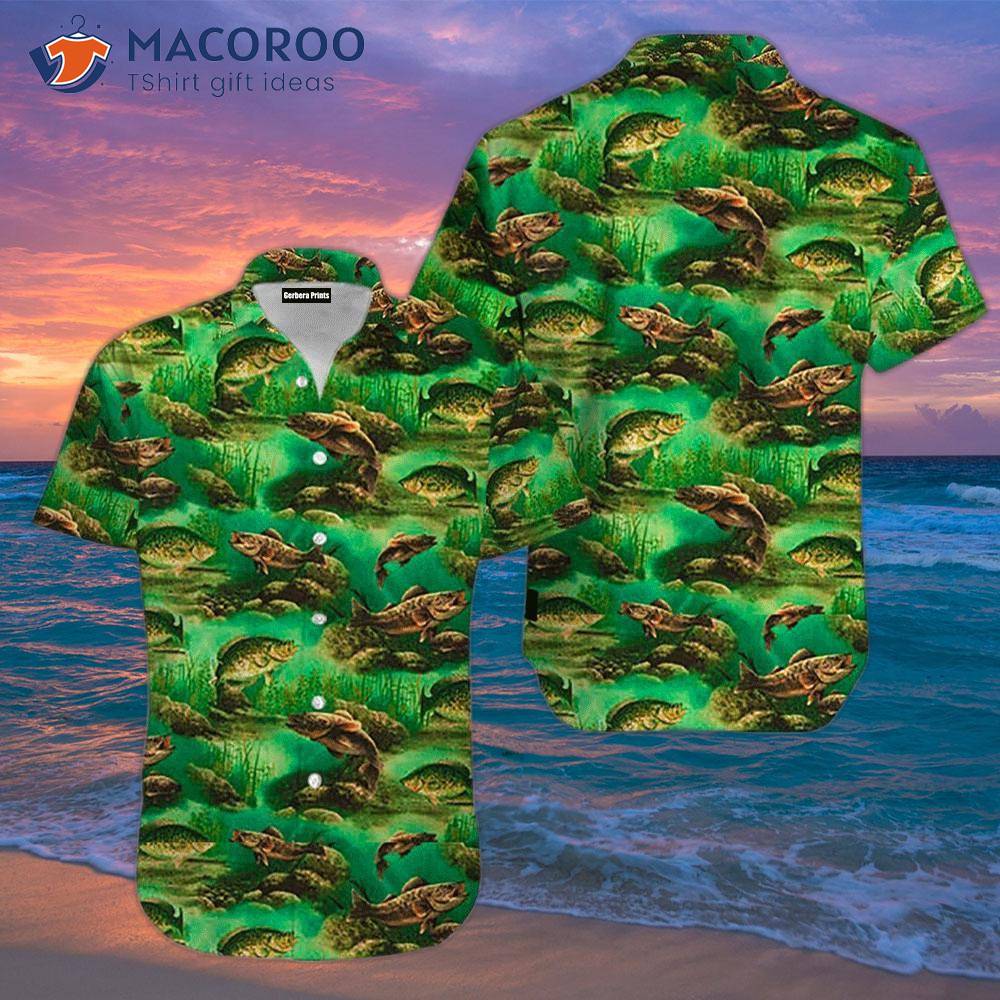 Fishing Boats, Trout-green Hawaiian Shirts. Fishing Boats, Trout-green Hawaiian Shirts.