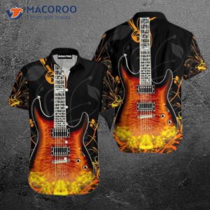 Flame Electric Guitar Hawaiian Shirt