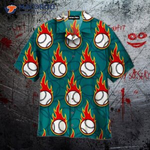 Flaming Baseball Fireball Hawaiian Shirts