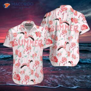 flaming tropical pink hawaiian shirt 0