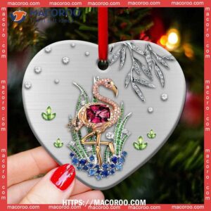 flamingo advice from a heart ceramic ornament flamingo christmas ornaments 2