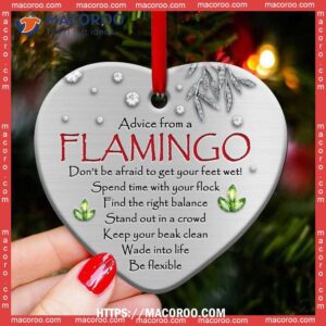 flamingo advice from a heart ceramic ornament flamingo christmas ornaments 3