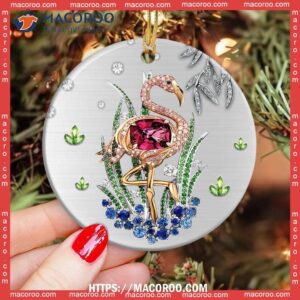 flamingo advice from be flexible circle ceramic ornament flamingo ornaments for christmas tree 2