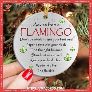 flamingo advice from be flexible circle ceramic ornament flamingo ornaments for christmas tree 3
