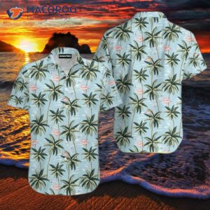 flamingo and palm tree tropical hawaiian shirt 1
