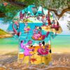 Flamingo Beach Funny Blue Hawaiian Shirts