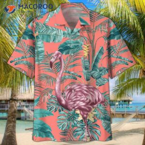 flamingo blue and pink hawaiian shirts 0