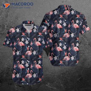 flamingo blue hawaiian shirts 0