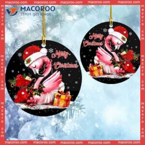 Flamingo Christmas Ceramic Ornament