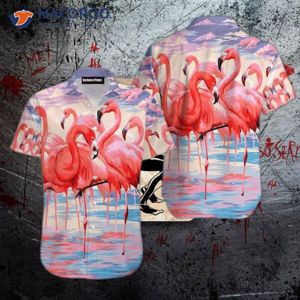 Flamingo-colored, Pink Hawaiian Shirt