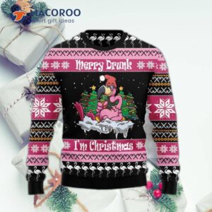 Flamingo Drunk Ugly Christmas Sweater