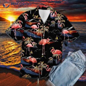 flamingo palm hawaiian shirt 0