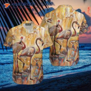 Flamingo-patterned Life Hawaiian Shirts