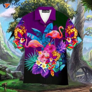 Flamingo-patterned Tropical Hawaiian Shirts