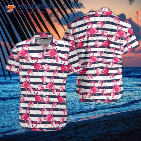 Flamingo-patterned Tropical Pink Hawaiian Shirts