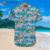 Flamingo Pink And Blue Hawaiian Shirts