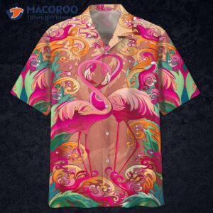 Flamingo-pink Colorful Hawaiian Shirts