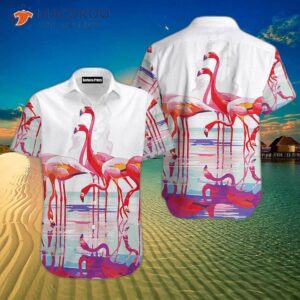 flamingo reflection unisex hawaiian shirt 0