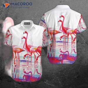 flamingo reflection unisex hawaiian shirt 1