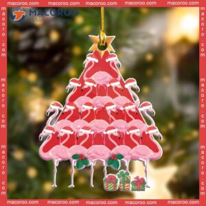 Flamingo-shaped Christmas Acrylic Ornament